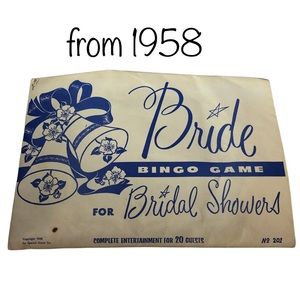 Vtg 1958 Bridal Shower Bingo Game Wedding Complete